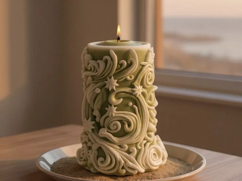 Molde cirio decorativo con arabescos y flores - Despierta tu creatividad: Velas y decoración con alma marina