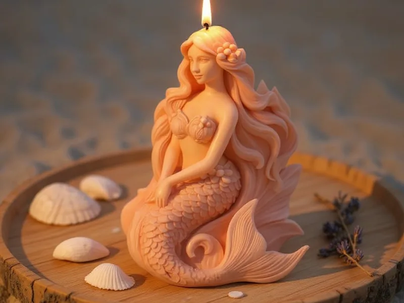 Molde vela sirena en el mar - Da vida a tus sueños marinos: crea velas de sirena únicas
