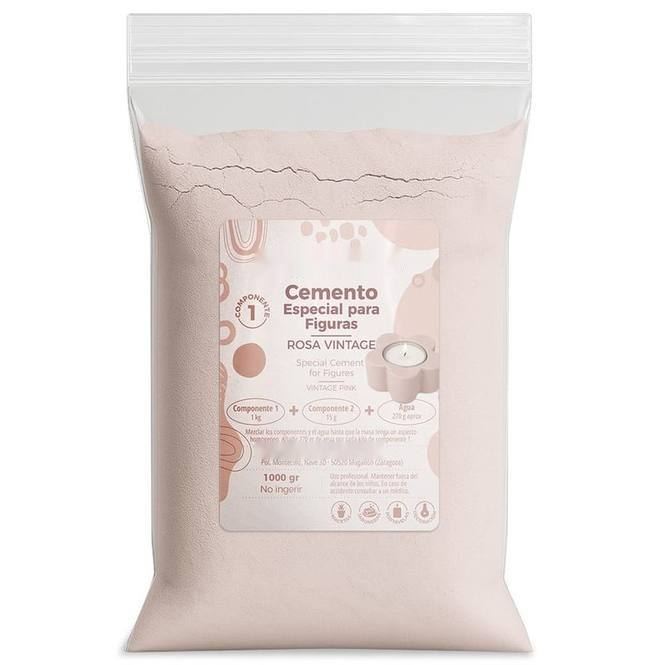Cemento para figuras rosa vintage