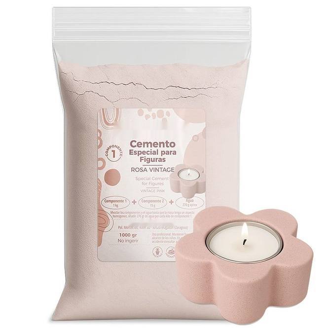 Cemento para figuras rosa vintage