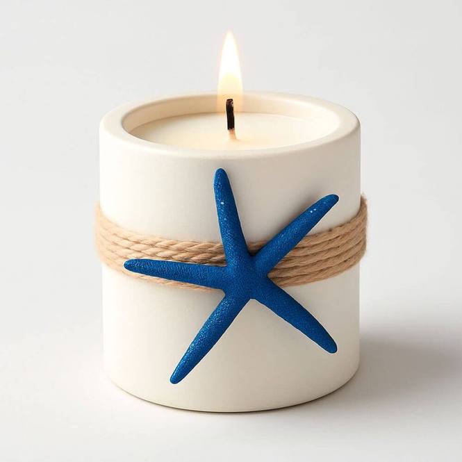 Estrella de mar natural albina azul 7,5-10 cm