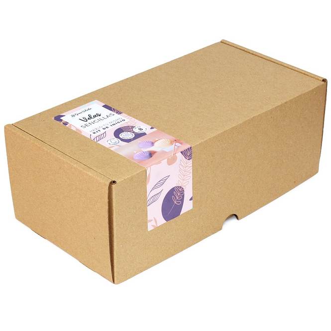 Detalle de materiales del kit de velas conchas