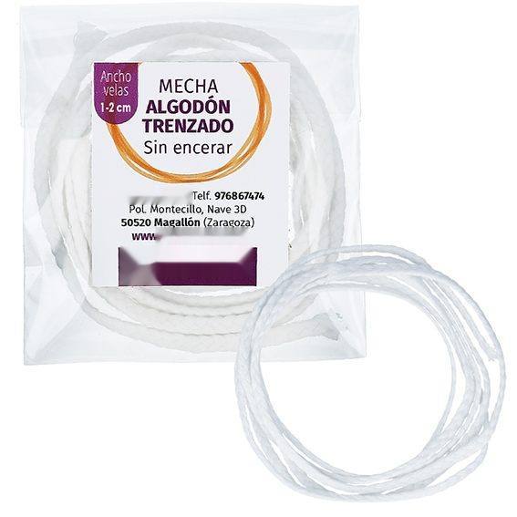 Mecha velas algodon sin encerar 1-2 cm