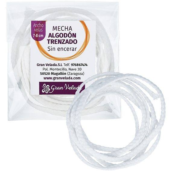 Mecha velas algodon sin encerar 7-8 cm