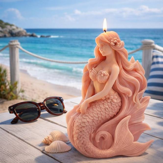 Molde vela sirena en el mar